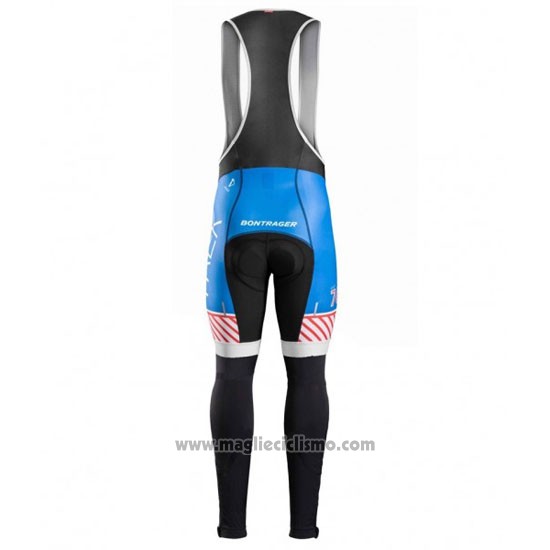 2016 Abbigliamento Ciclismo Trek Bontrager Blu e Bianco Manica Lunga e Salopette